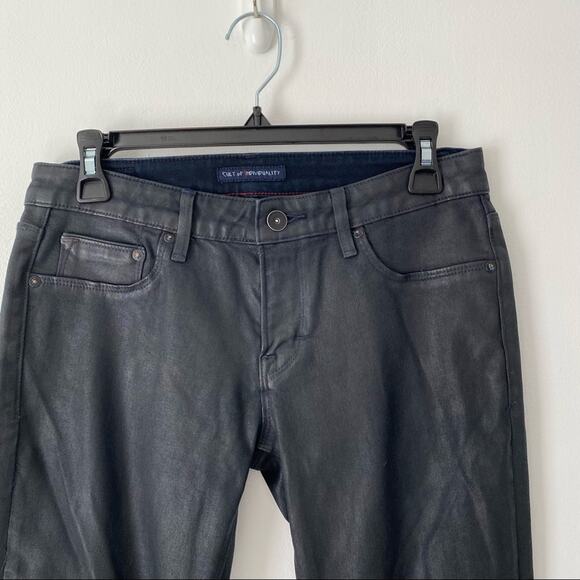 Cult of Individuality Black Wax Coated Moto Jeans Metro Teaser size 28 - Picture 2 of 7